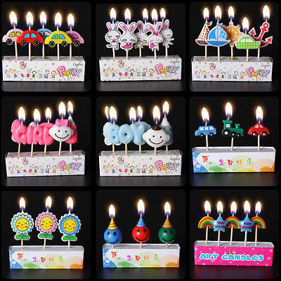 Birthday Cake Candles Colorful Lovely Cartoon